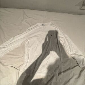 Kids polo long sleeve white and blue size large (14-16)NEW CLEAN AND AUTHENTIC